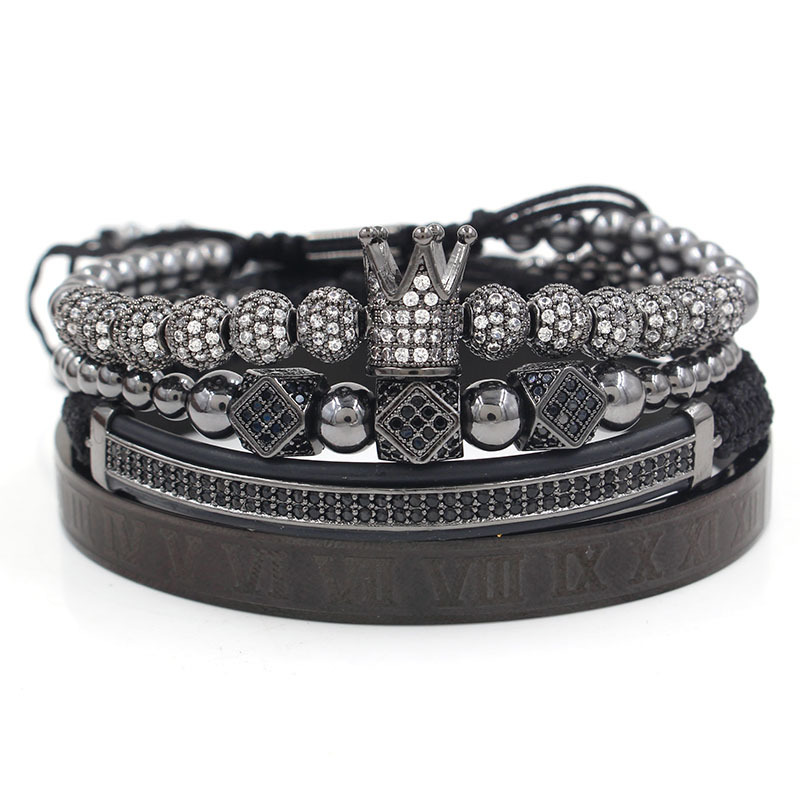 Royal Crown Bracelet Set (Black) - QUISENZ