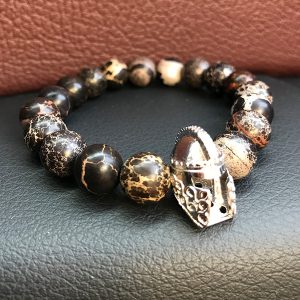 Silver Lion Cracked Marble Beads Bracelet - QUISENZ