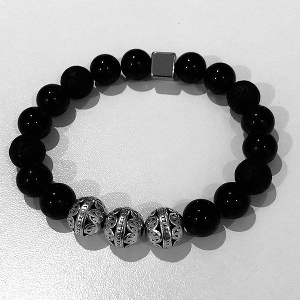 Silver Lion White Marble Beads Bracelet - QUISENZ